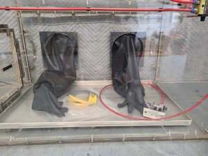 Thumbnail image of Perspex Laboratory Glove Box & 2 Protective Gloves Lab