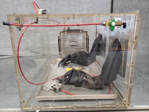 Thumbnail image of Perspex Laboratory Glove Box & 2 Protective Gloves Lab