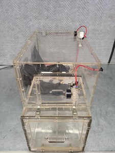 Thumbnail image of Perspex Laboratory Glove Box & 2 Protective Gloves Lab