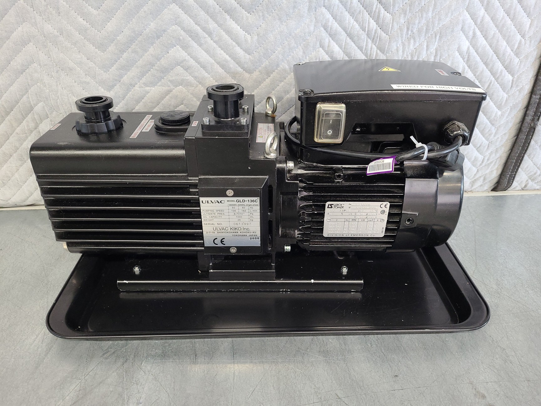 Image of Ulvac Kiko Inc. GLD 136 Rotary Vacuum Pump Lab