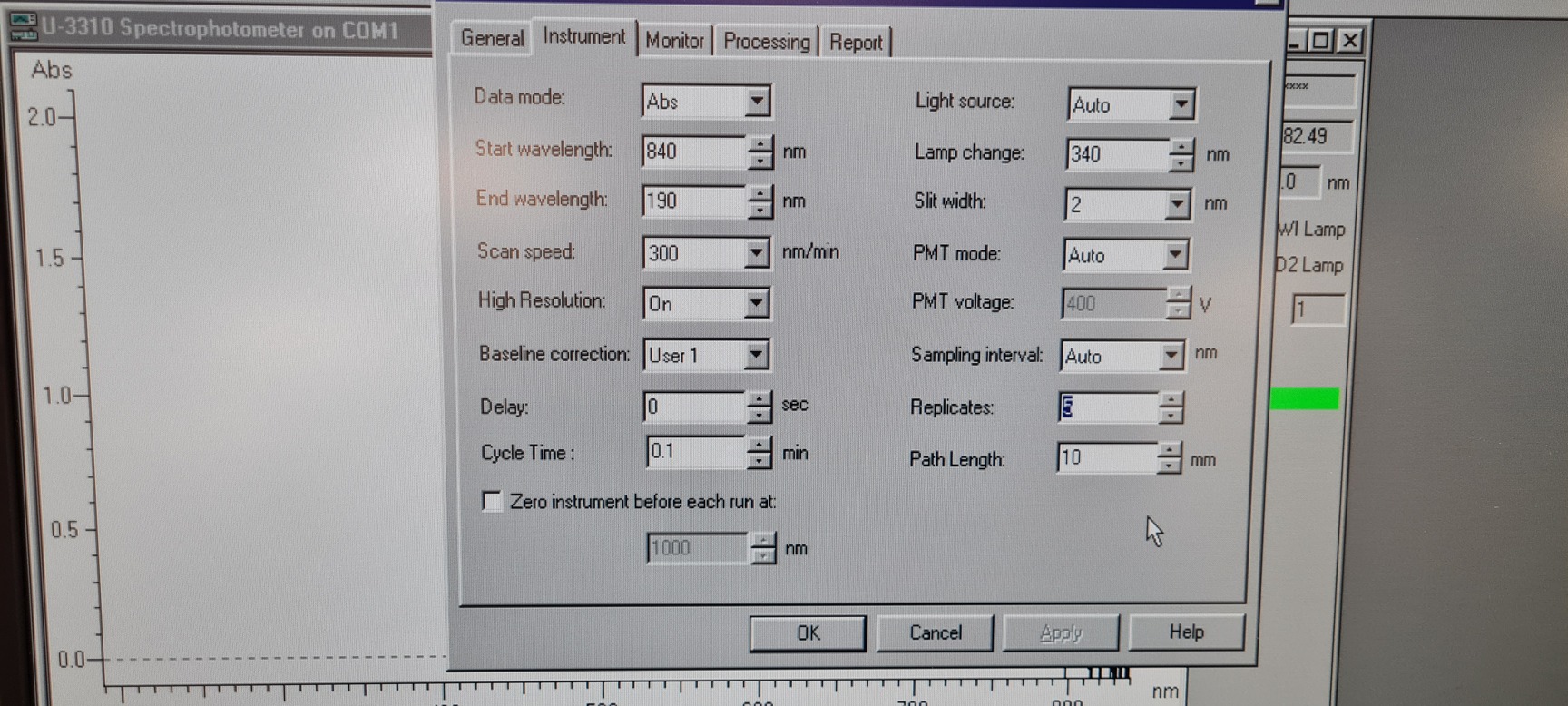 Image of Hitachi UV-VIS Spectrophotometer U-3310 Lab