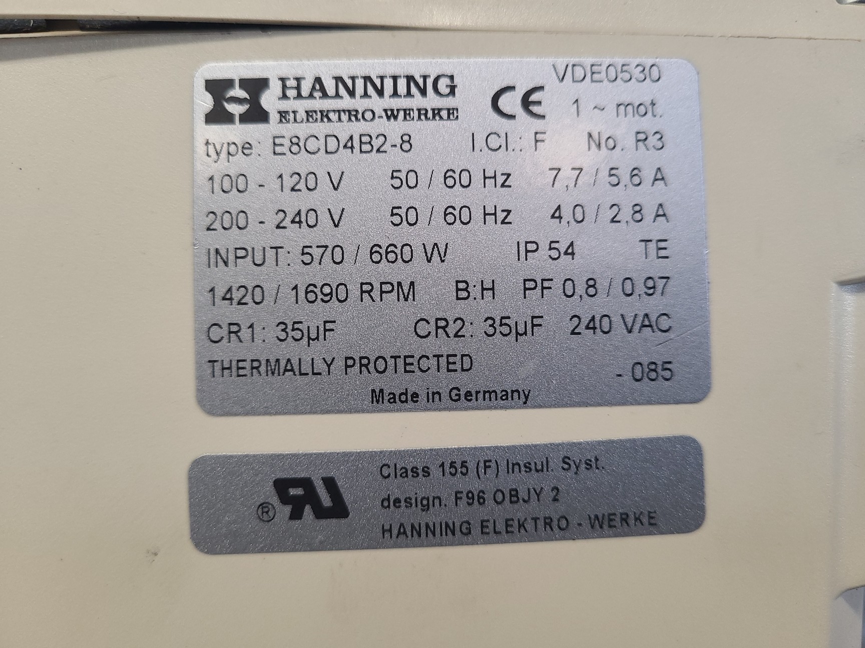 Image of Hanning Elektro-Werke Trivac Rotary Vane Vacuum Pump Typ D8B Lab