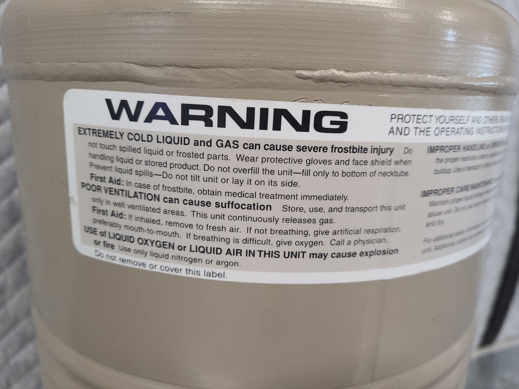 Image of Taylor-Wharton CP100 Liquid Nitrogen Storage Tank Lab