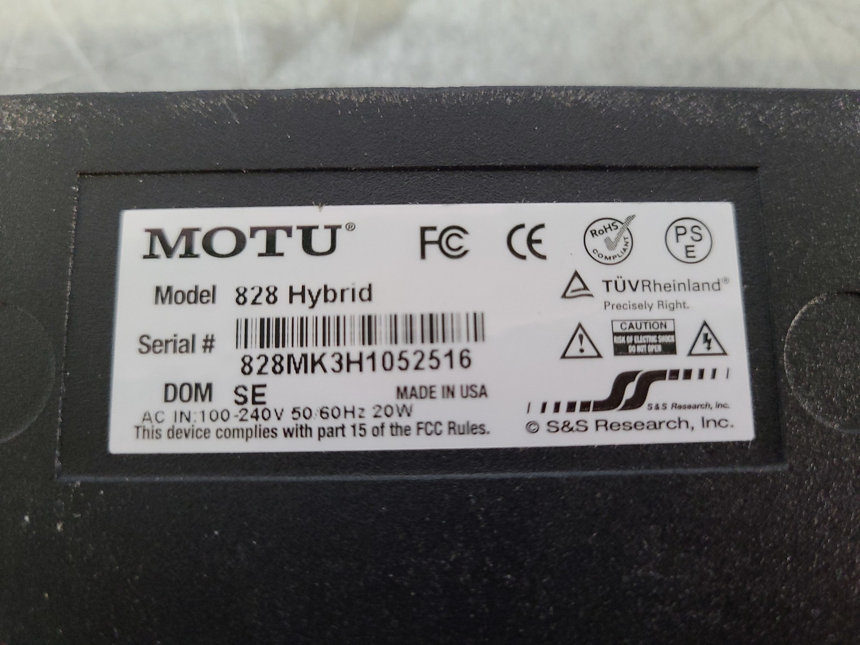 Image of Motu 828 Mk3 Hybrid Firewire Audio Interface Unit Rack Mountable