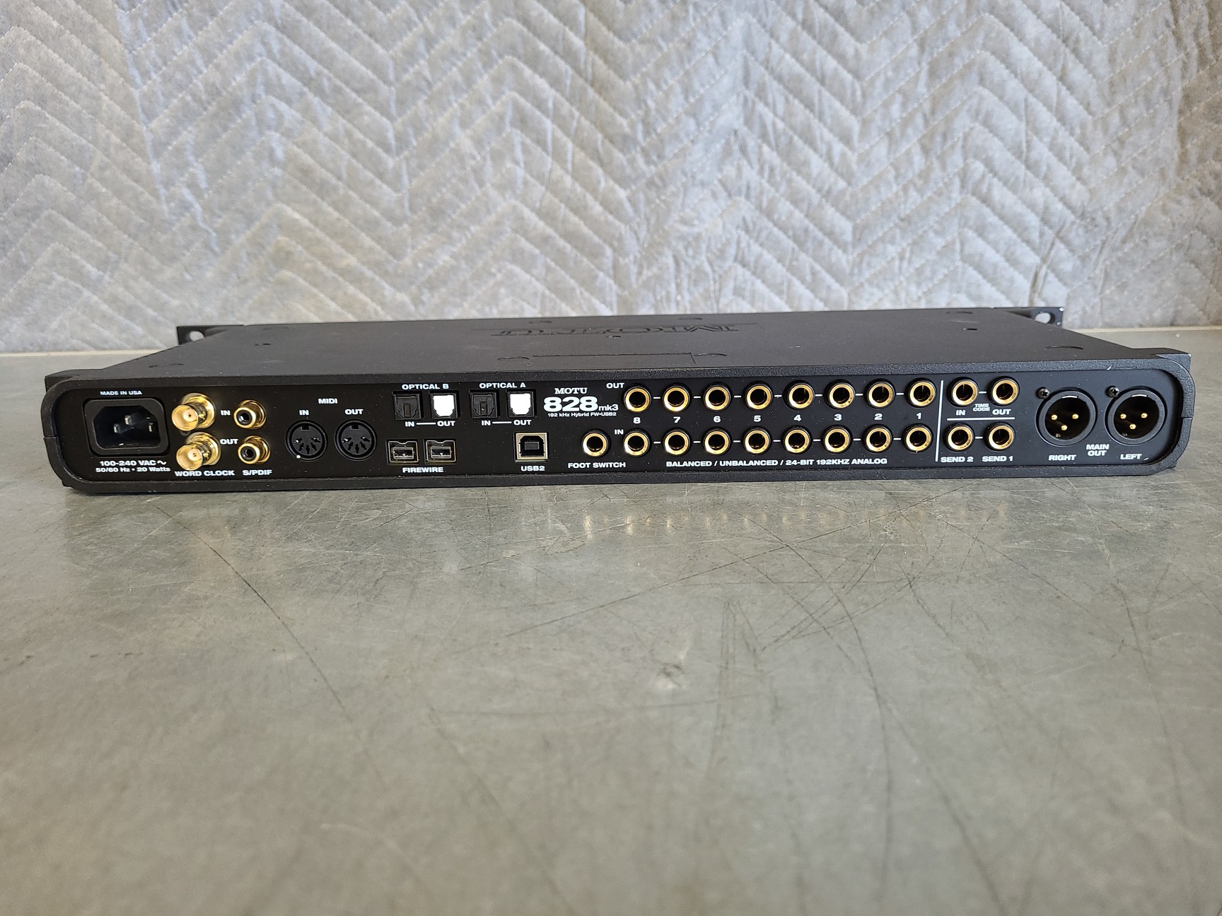 Interface Rack Motu 828 Mk3 Hybrid Firewire Audio Interface Unit Rack Mountable