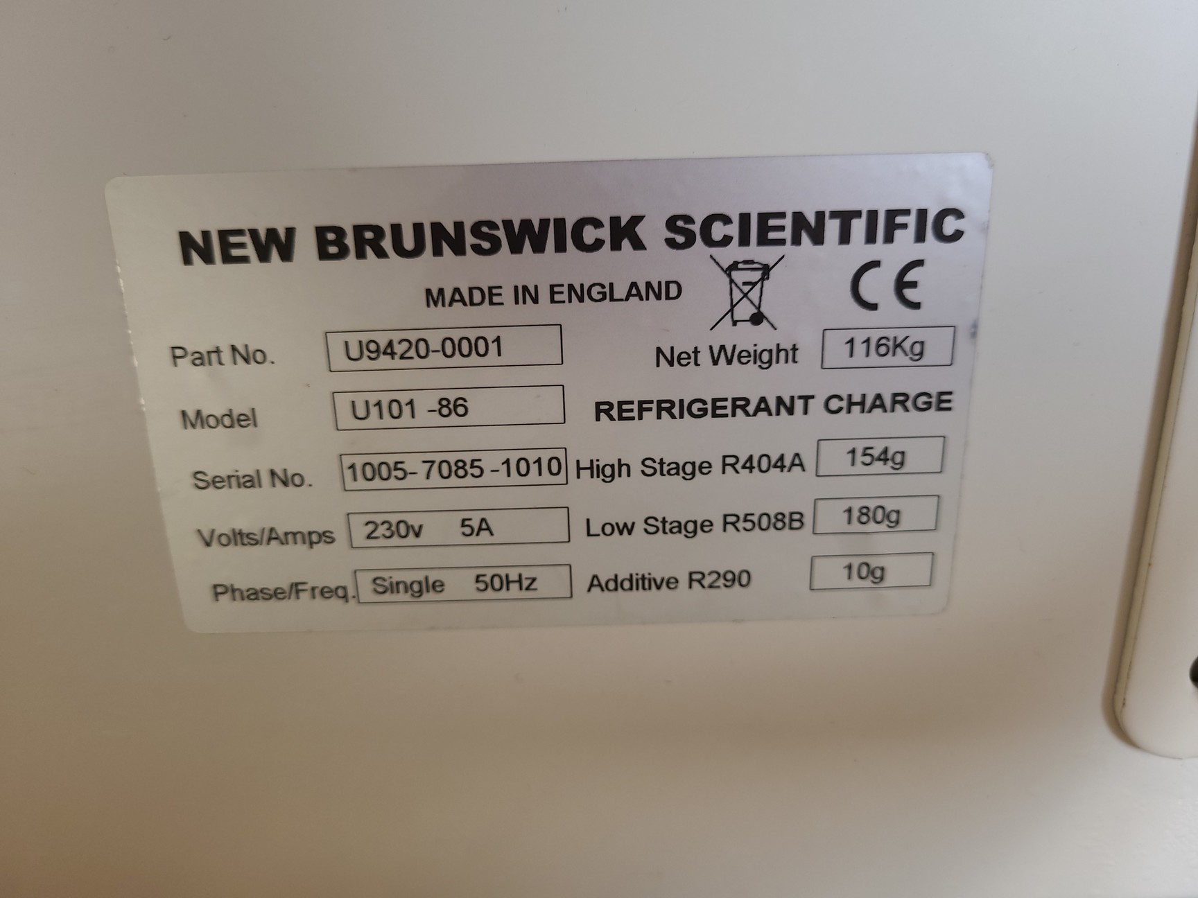 Image of New Brunswick Ultra Low Temperature Undercounter Freezer U101 INNOVA Lab