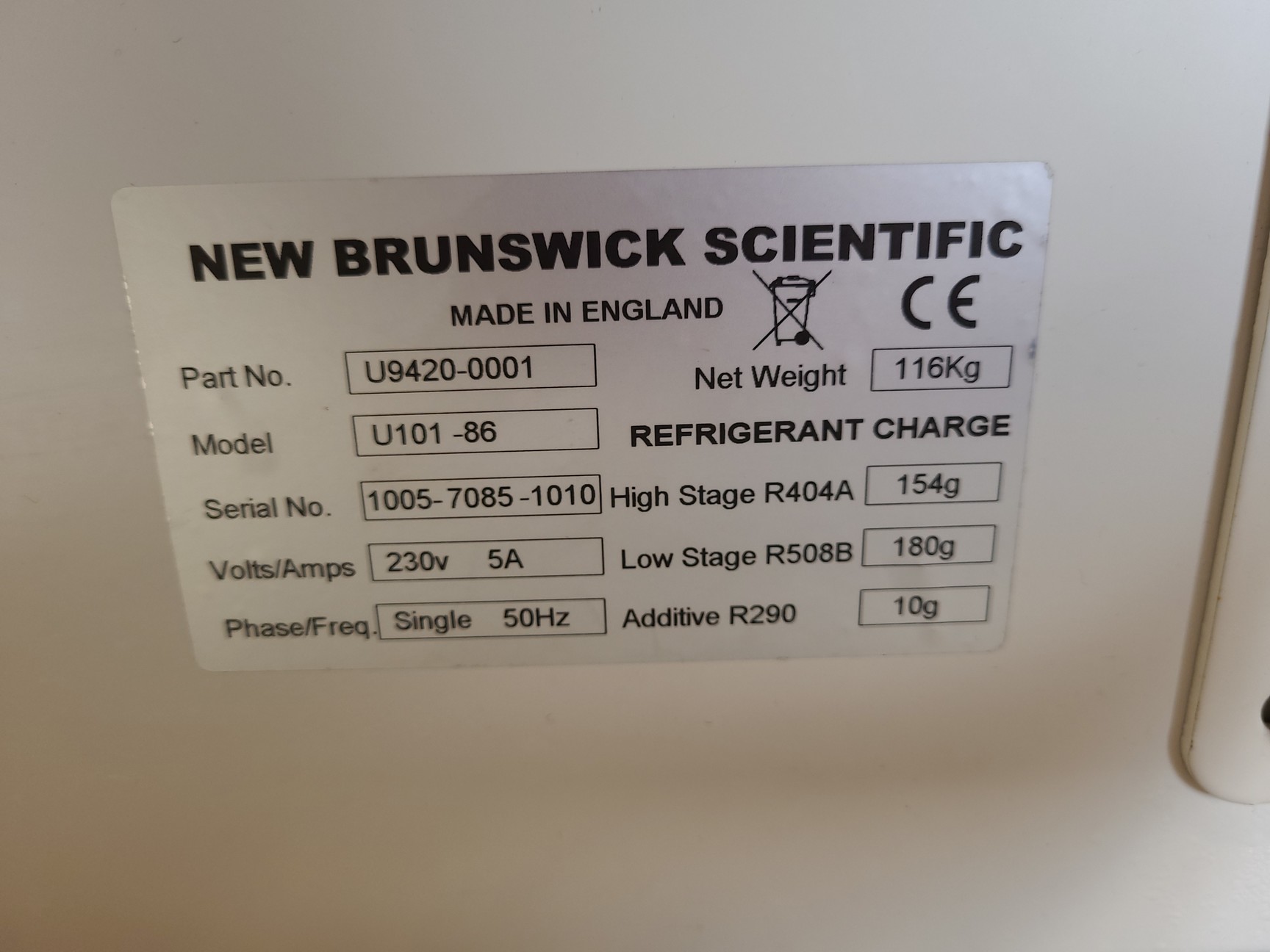 U101 Innova New Brunswick Ultra Low Temperature Undercounter Freezer U101 INNOVA Lab
