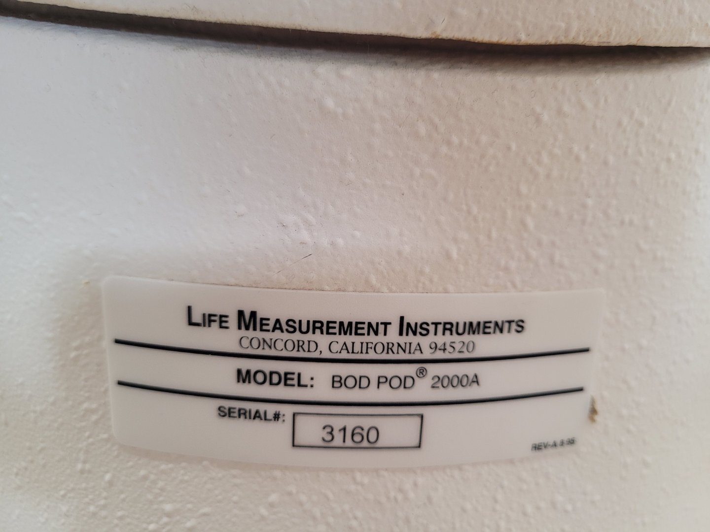 Image of Life Measurement Inc LMI Bod Pod 2000A Body Composition Tracking Chamber Lab