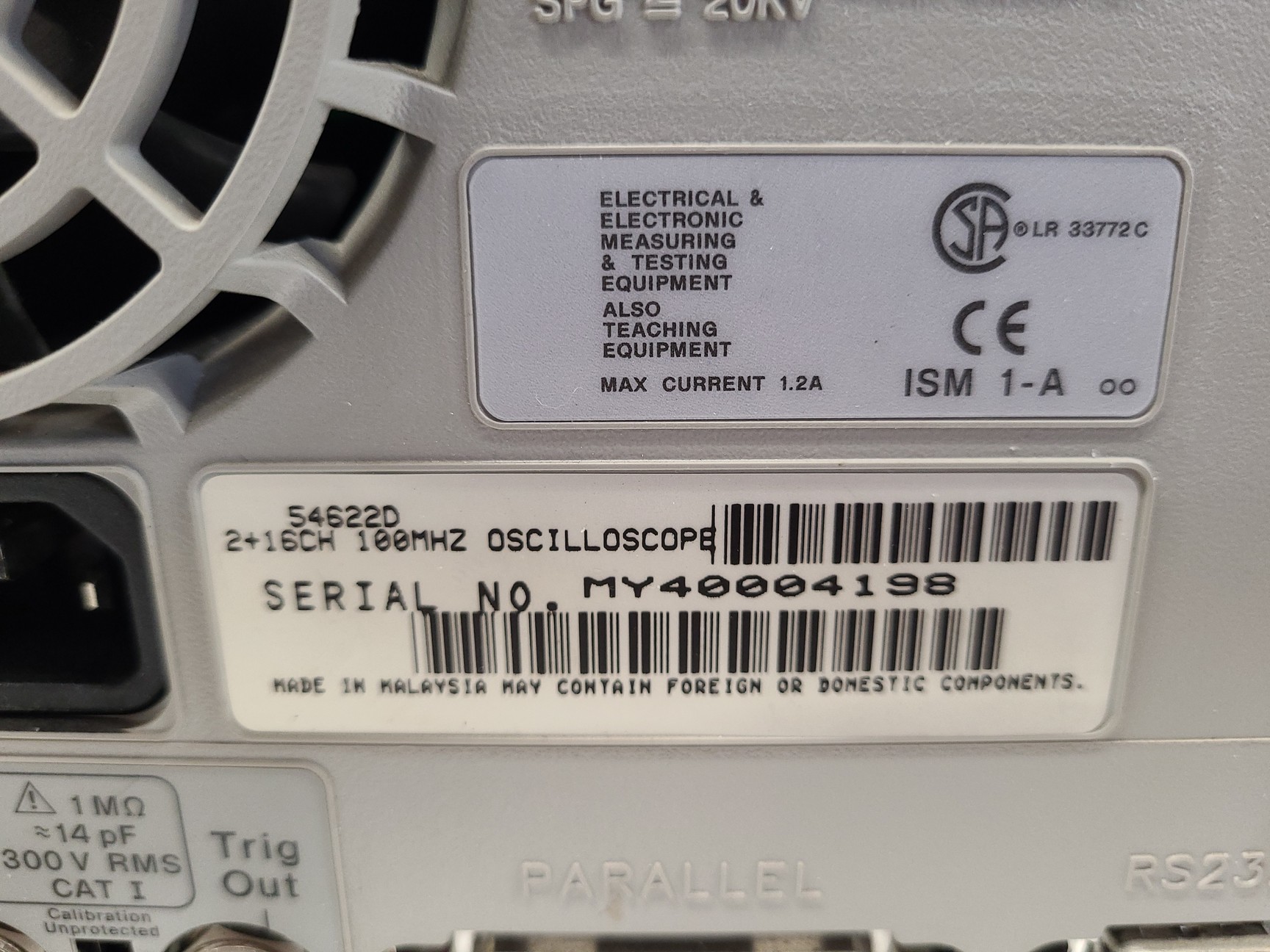 Image of Agilent  Digital Mixed Signal Oscilloscope Model 54622D Lab