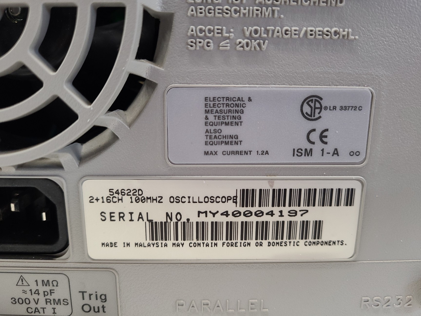 Image of Agilent Digital Mixed Signal Oscilloscope 54622D Lab