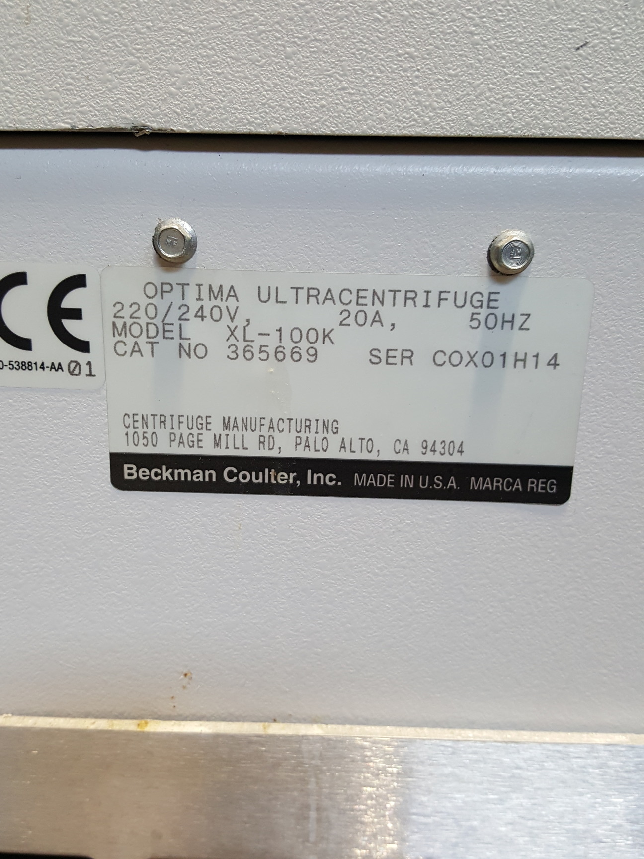 Image of Beckman Optima XL-100K Ultracentrifuge - Overheating and Melted Wired