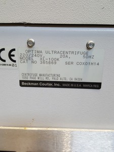 Thumbnail image of Beckman Optima XL-100K Ultracentrifuge - Overheating and Melted Wired