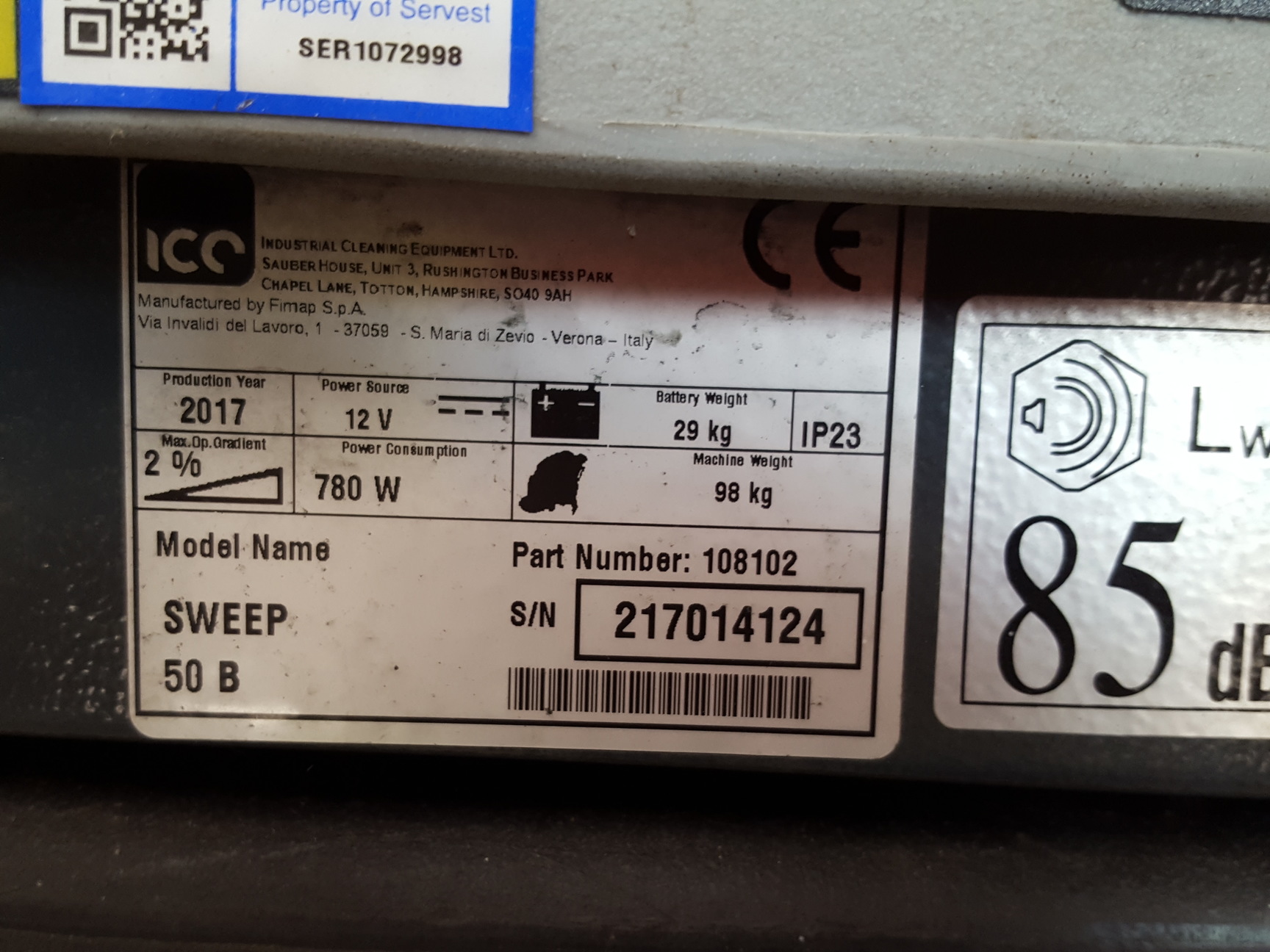Image of ICE Sweep 50 B Compact Pedestrian Sweeper - Commercial Sweeping Machine