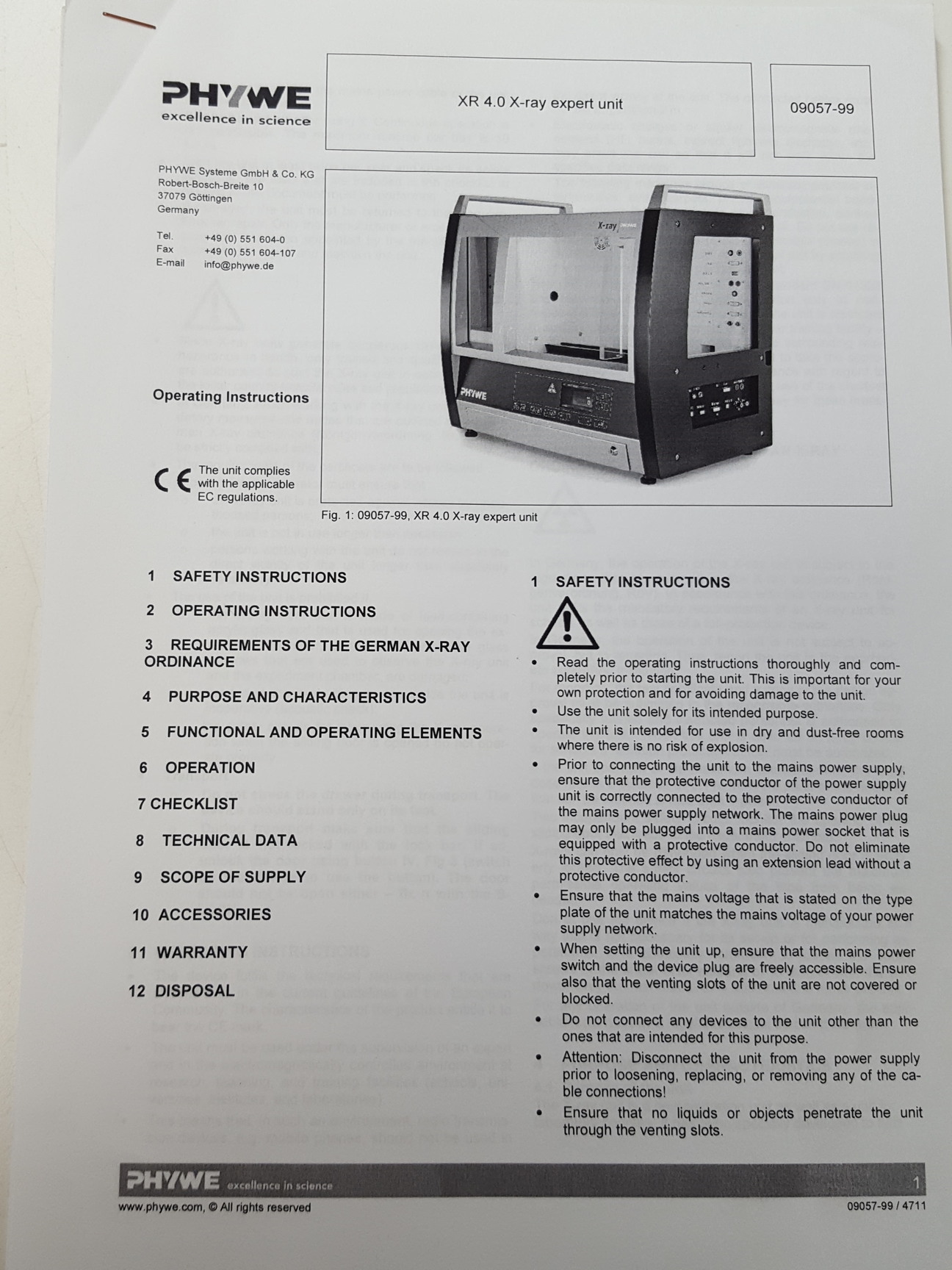Image of PHYWE  XR 4.0 X-Ray Expert Unit & Manual Lab