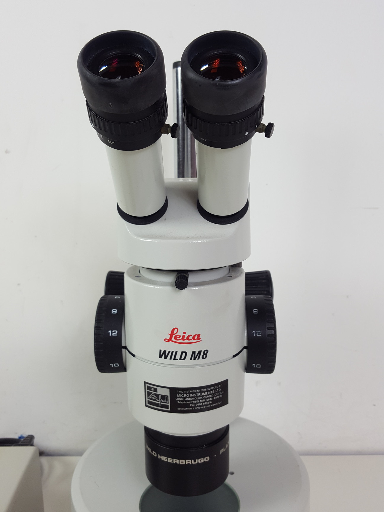 Image of Leica M8 WILD Stereo Zoom Laboratory Microscope with 464 Power Supply Lab