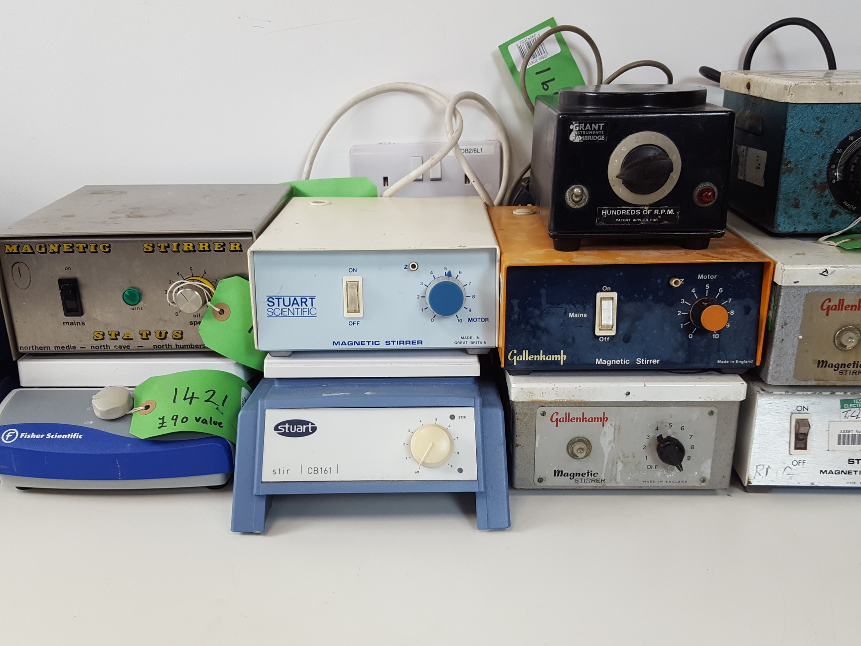 Image of 17 x Laboratory Magnetic Stirrers - Gallenkamp, Stuart, Fisher Grant Lab Job Lot