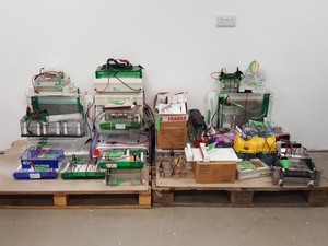 Thumbnail image of Large Lot of Electrophoresis Tanks, Lids & Combs - Bio-Rad, Fisher Lab Job Lot