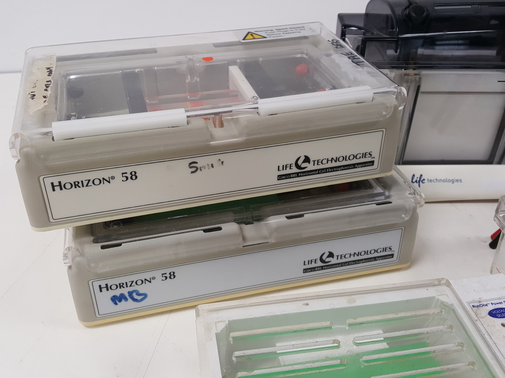 Image of Large Lot of Electrophoresis Tanks, Lids & Combs - Bio-Rad, Fisher Lab Job Lot