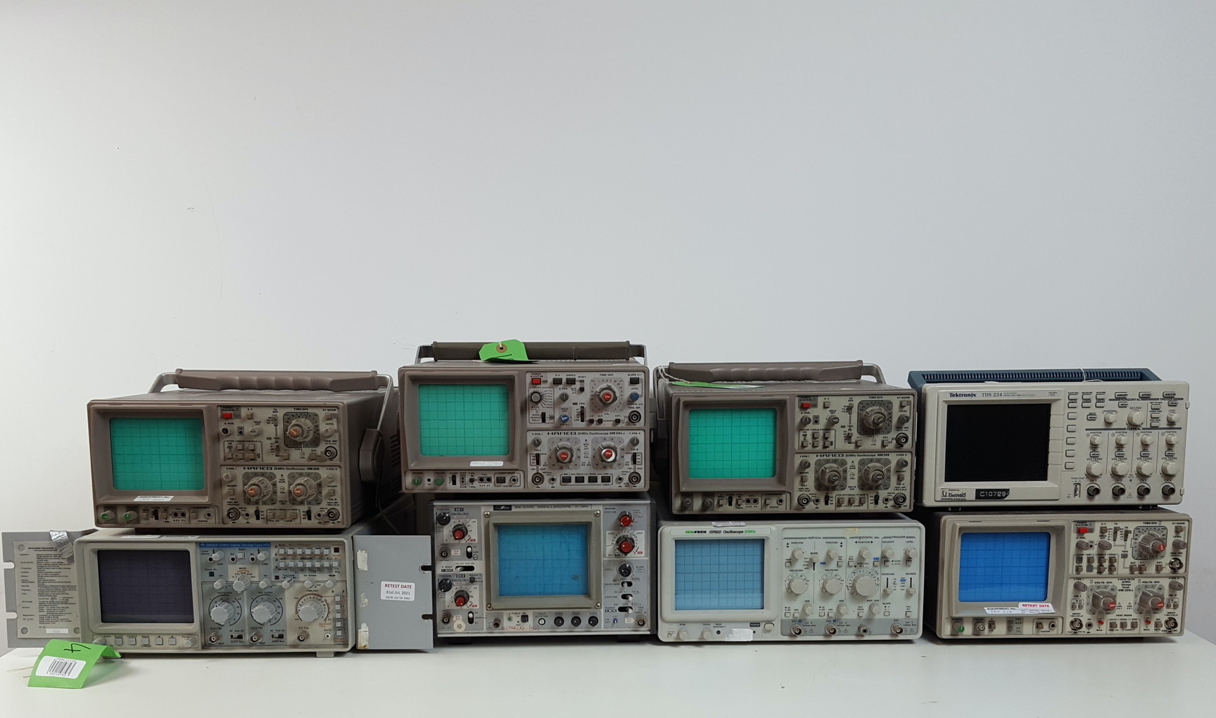 Tektronix,Iso-Tech,Jiwatsu,Gould Lot De HAMEG 8x Laboratoire Oscilloscopes Hameg 