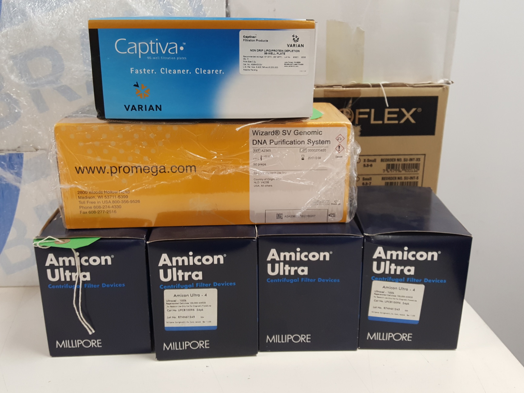 Image of Large Lot of Plastic Laboratory Consumables - Microplates, Tubes,  Pipette Tips 