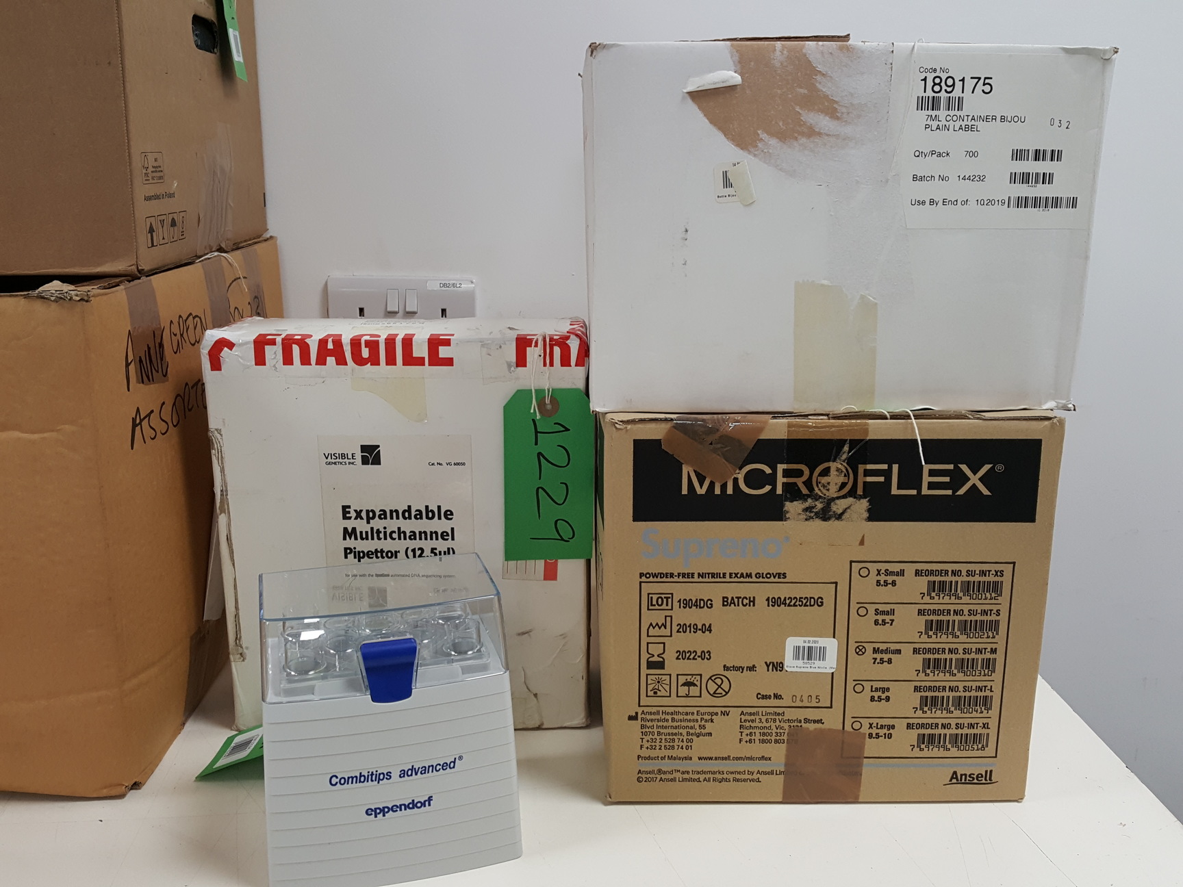 Image of Large Lot of Plastic Laboratory Consumables - Microplates, Tubes,  Pipette Tips 