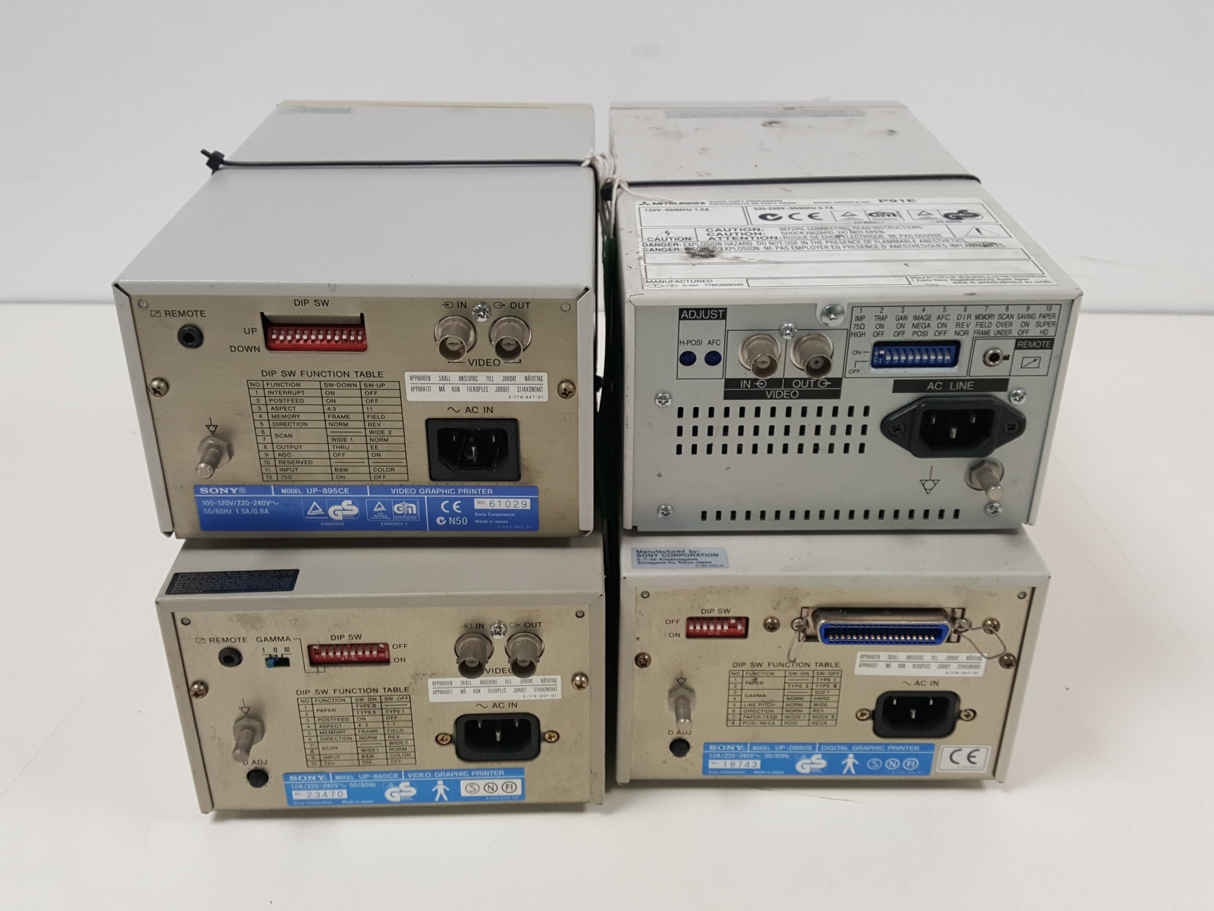 Image of 4 x Sony & Mitsubishi Video Graphic Printers Thermal Printers UP-895CE Lab