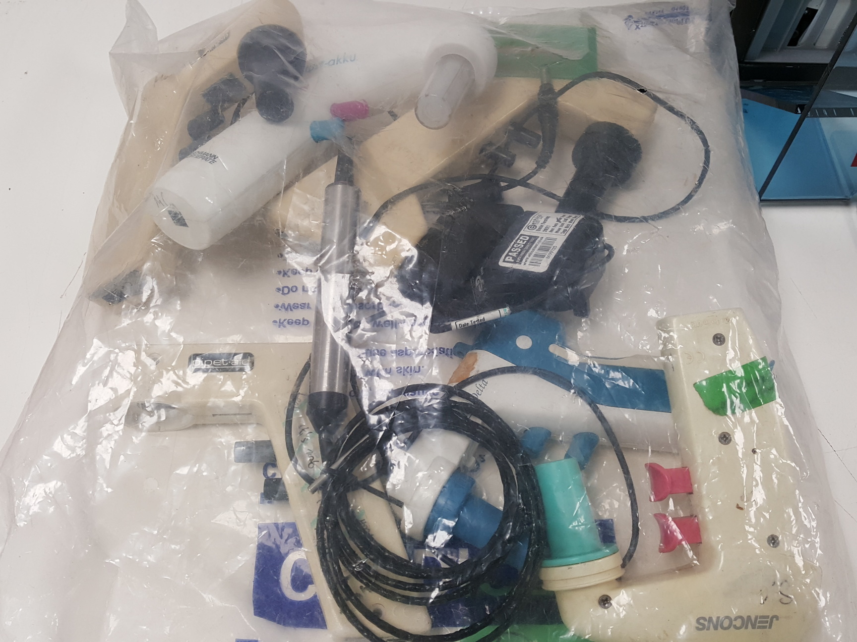 Image of Large Lot of Laboratory Pipettes, Pipettors, Automatic - Gilson, Corning Job Lot