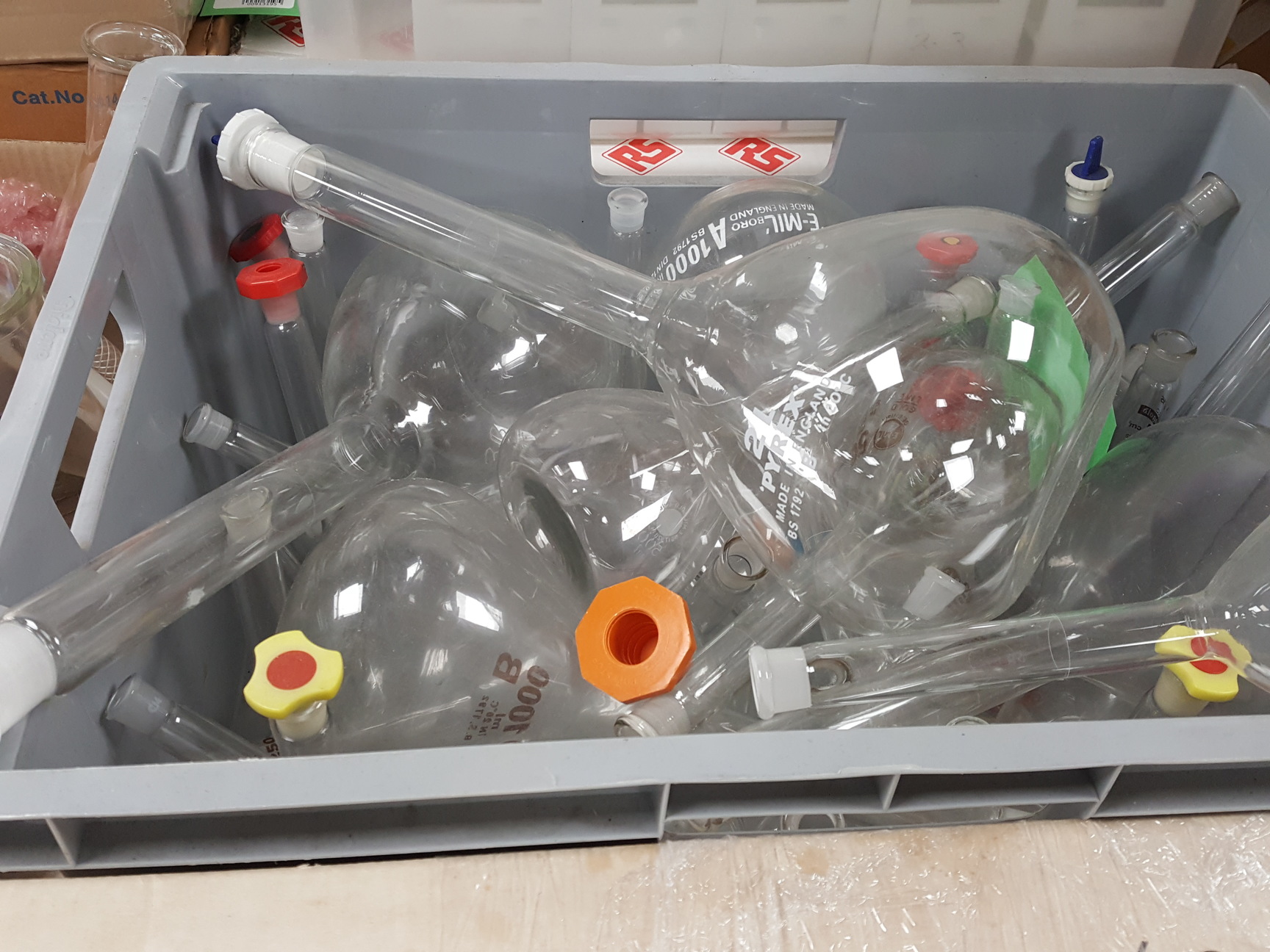 Image of Large Lot of Mixed Laboratory Glassware - Tubes, Bottles, Flasks & Accessories
