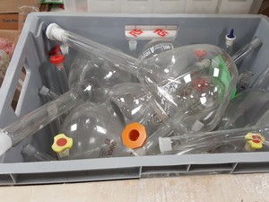 Thumbnail image of Large Lot of Mixed Laboratory Glassware - Tubes, Bottles, Flasks & Accessories