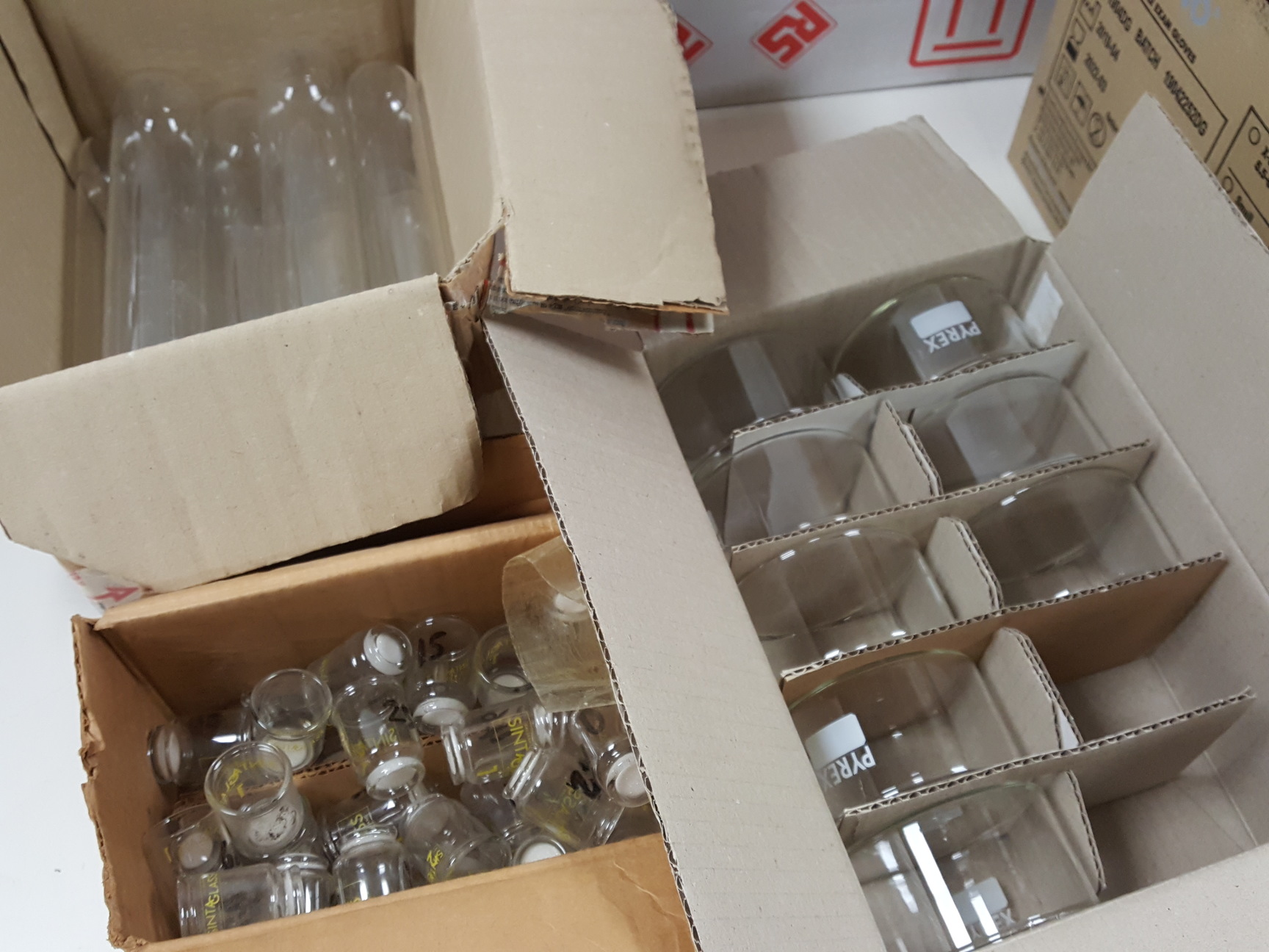 Image of Large Lot of Mixed Laboratory Glassware - Tubes, Bottles, Flasks & Accessories