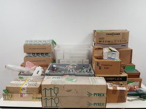 Thumbnail image of Large Lot of Mixed Laboratory Glassware - Tubes, Bottles, Flasks & Accessories