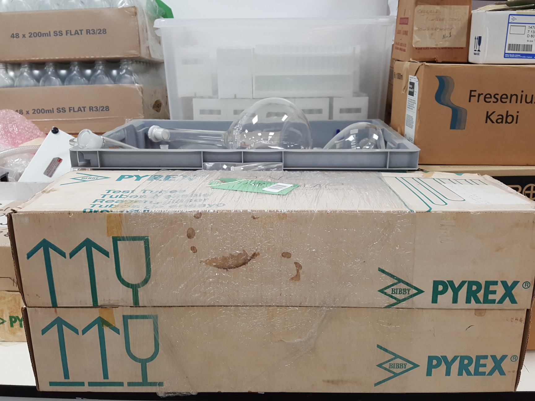 Image of Large Lot of Mixed Laboratory Glassware - Tubes, Bottles, Flasks & Accessories