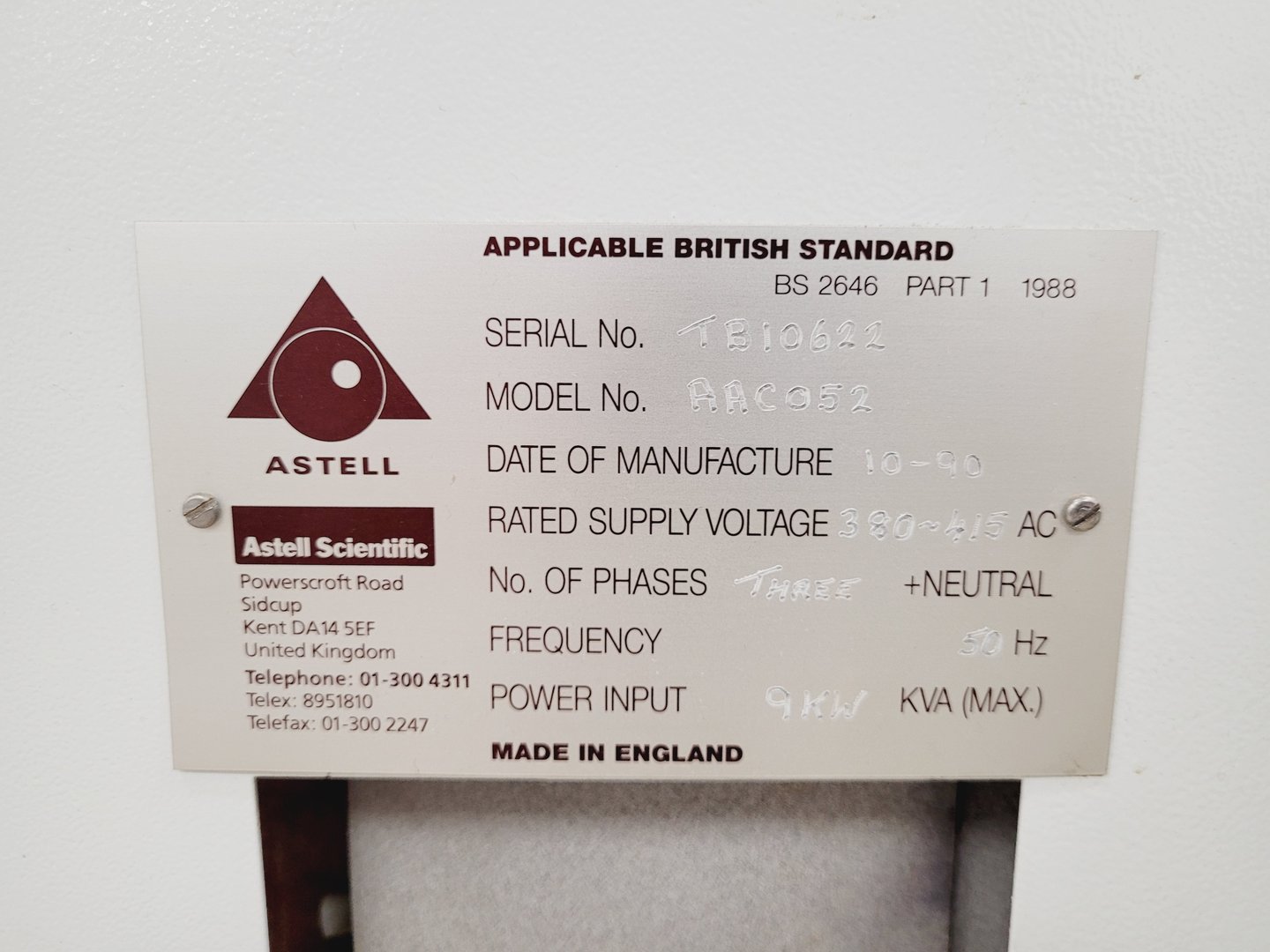 Image of Astell Scientific Top Loading Autoclave AACO52 Lab