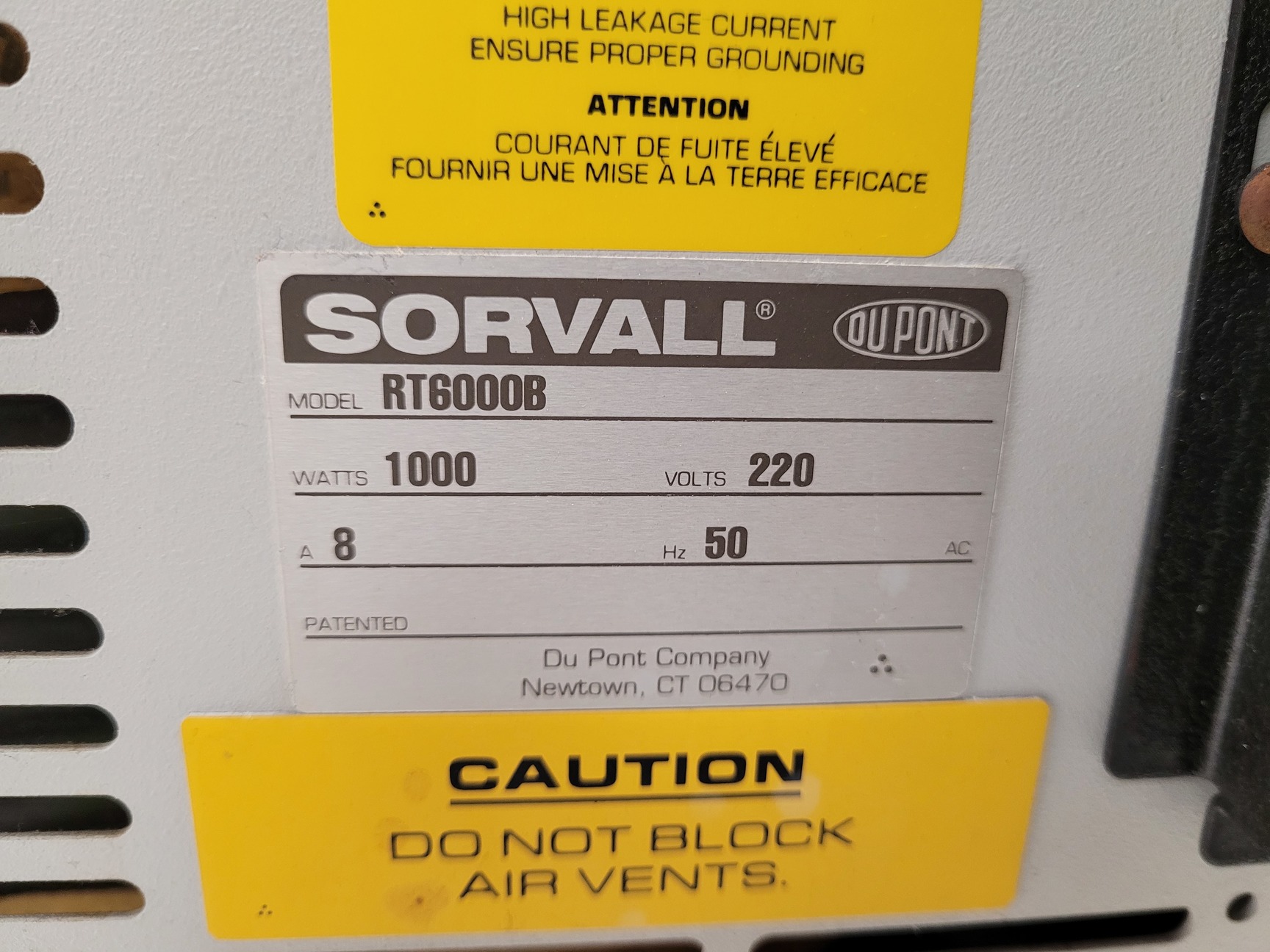 Image of Sorvall RT6000B Centrifuge w/3600 RPM  Rotor - Sorvall H1000B Lab