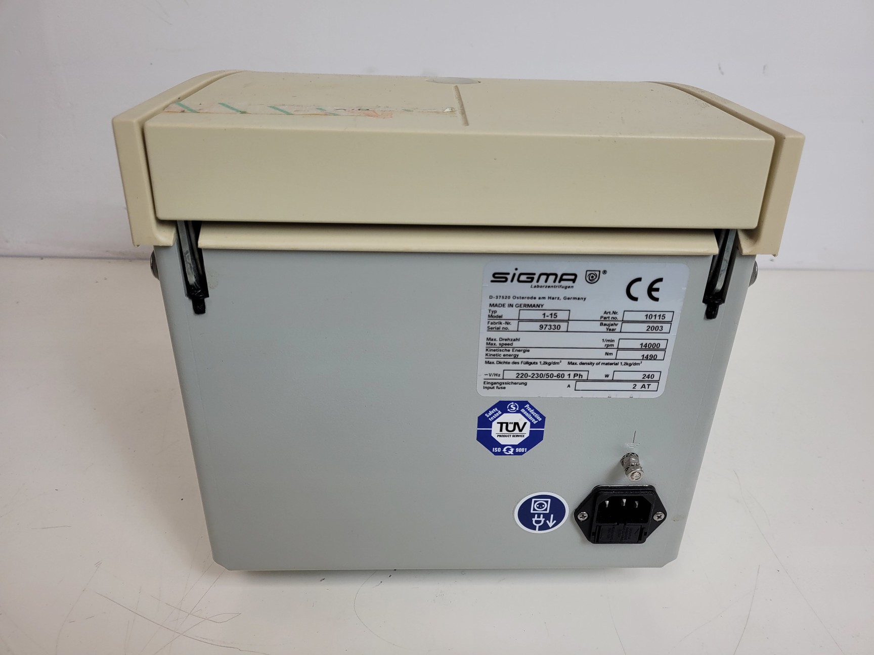 Image of Sigma Benchtop Laboratory Centrifuge  Model - 1-15 with Rotor 12124 Lab