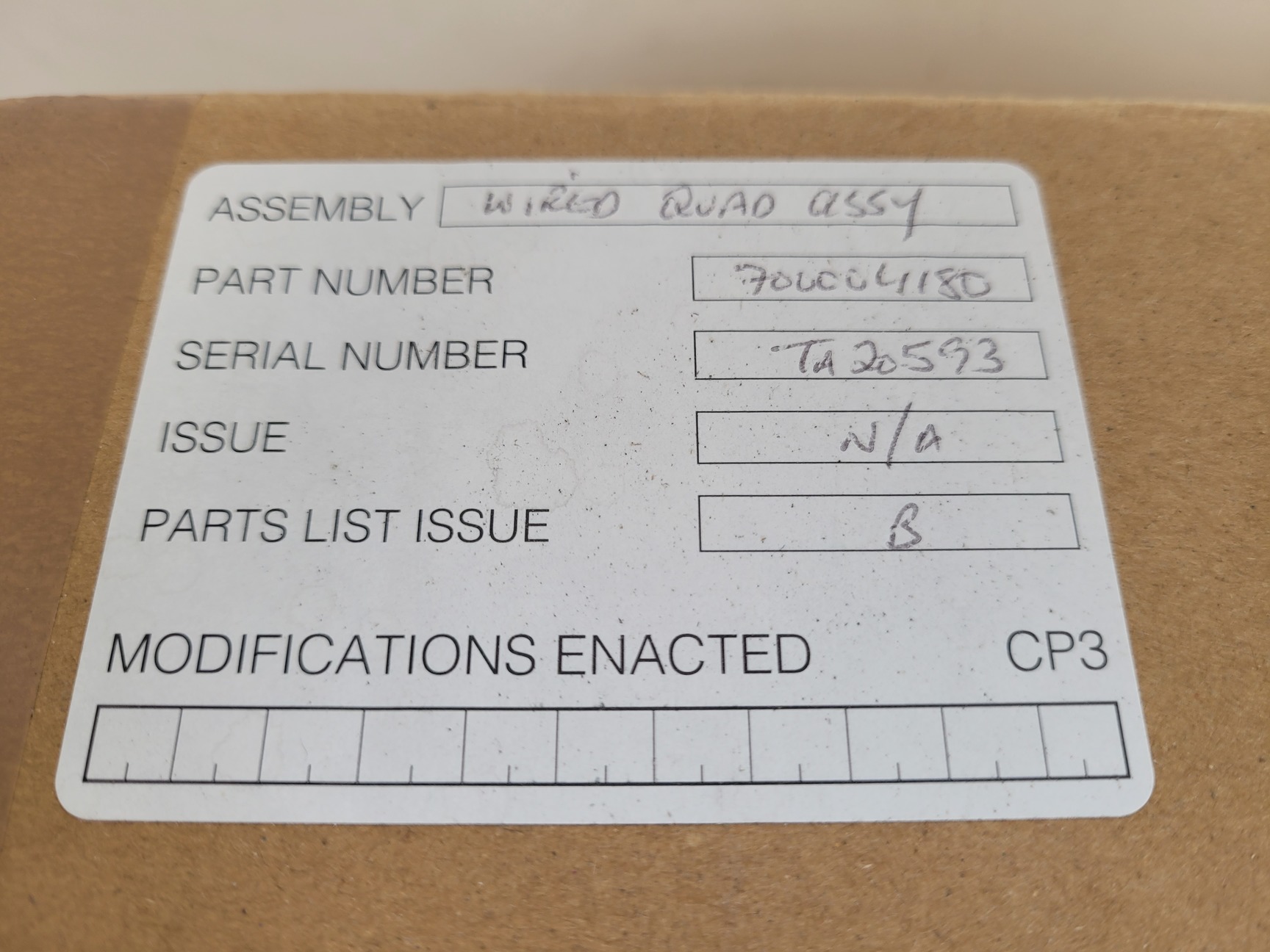 Image of Waters Wired Quad Assembly  Part no. 700004180 Lab