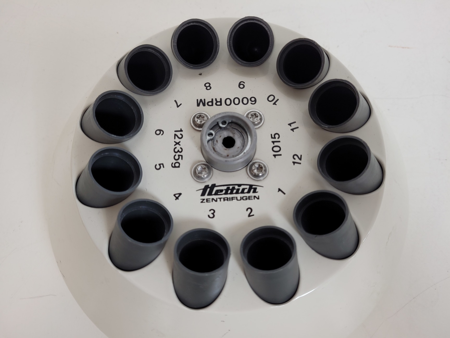 Image of Hettich Zentrifugen Angled Rotor  No. 1015 6000rpm  12 x 35g 15ml Tube Slots Lab