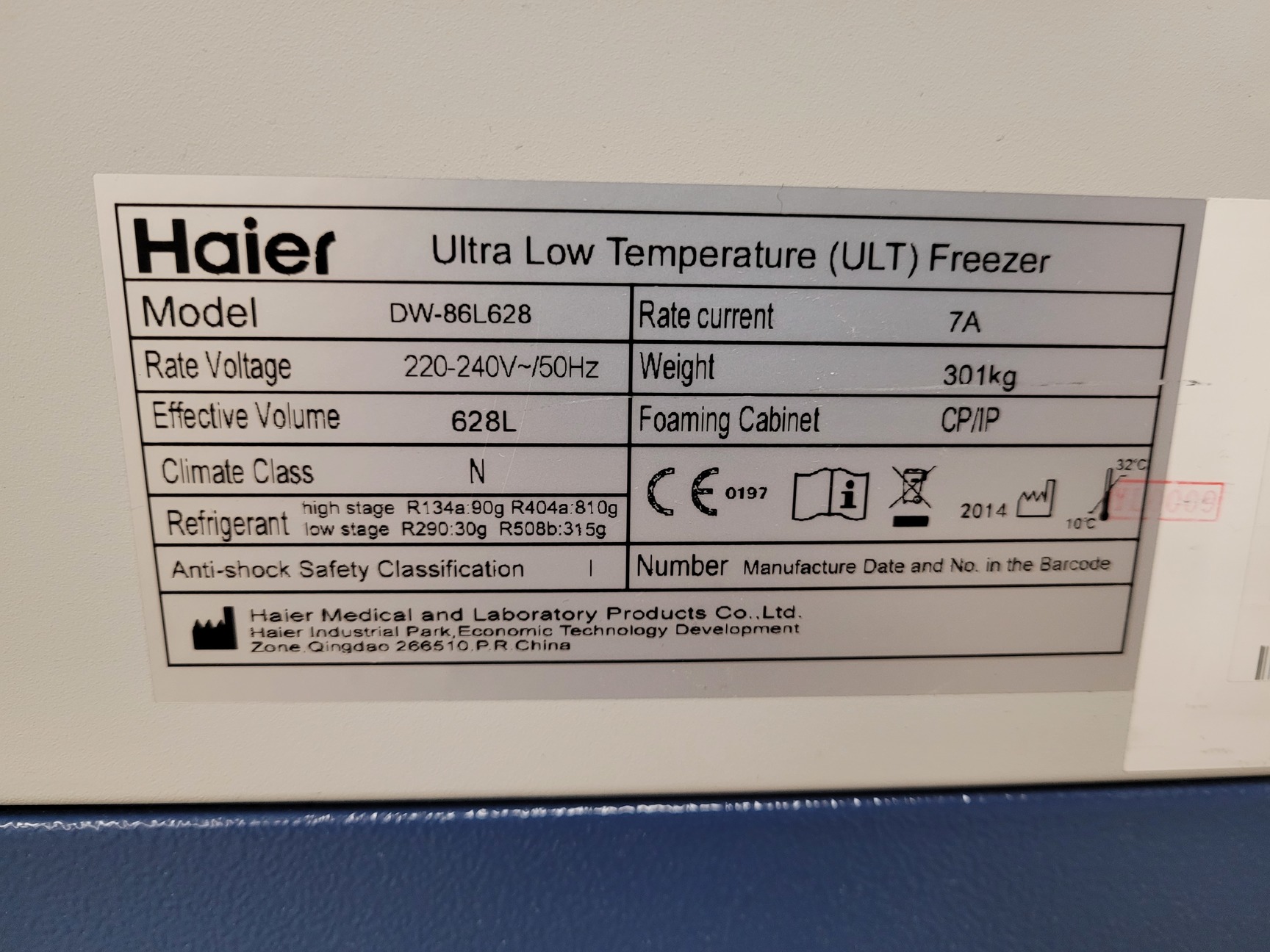 Image of Haier Ultra Low Temperature Laboratory Freezer  Model - DW-86L628 Lab
