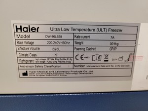 Thumbnail image of Haier Ultra Low Temperature Laboratory Freezer  Model - DW-86L628 Lab