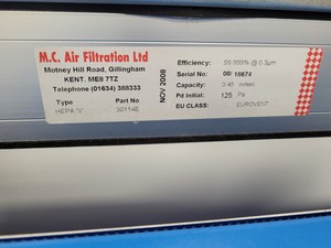 Thumbnail image of Walker 2140mm Wide Vertical Laminar Flow Cabinet (2008 YOM) Lab Recirculating