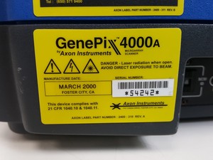 Thumbnail image of Axon Instruments GenePix 4000A Microarray Scanner Lab