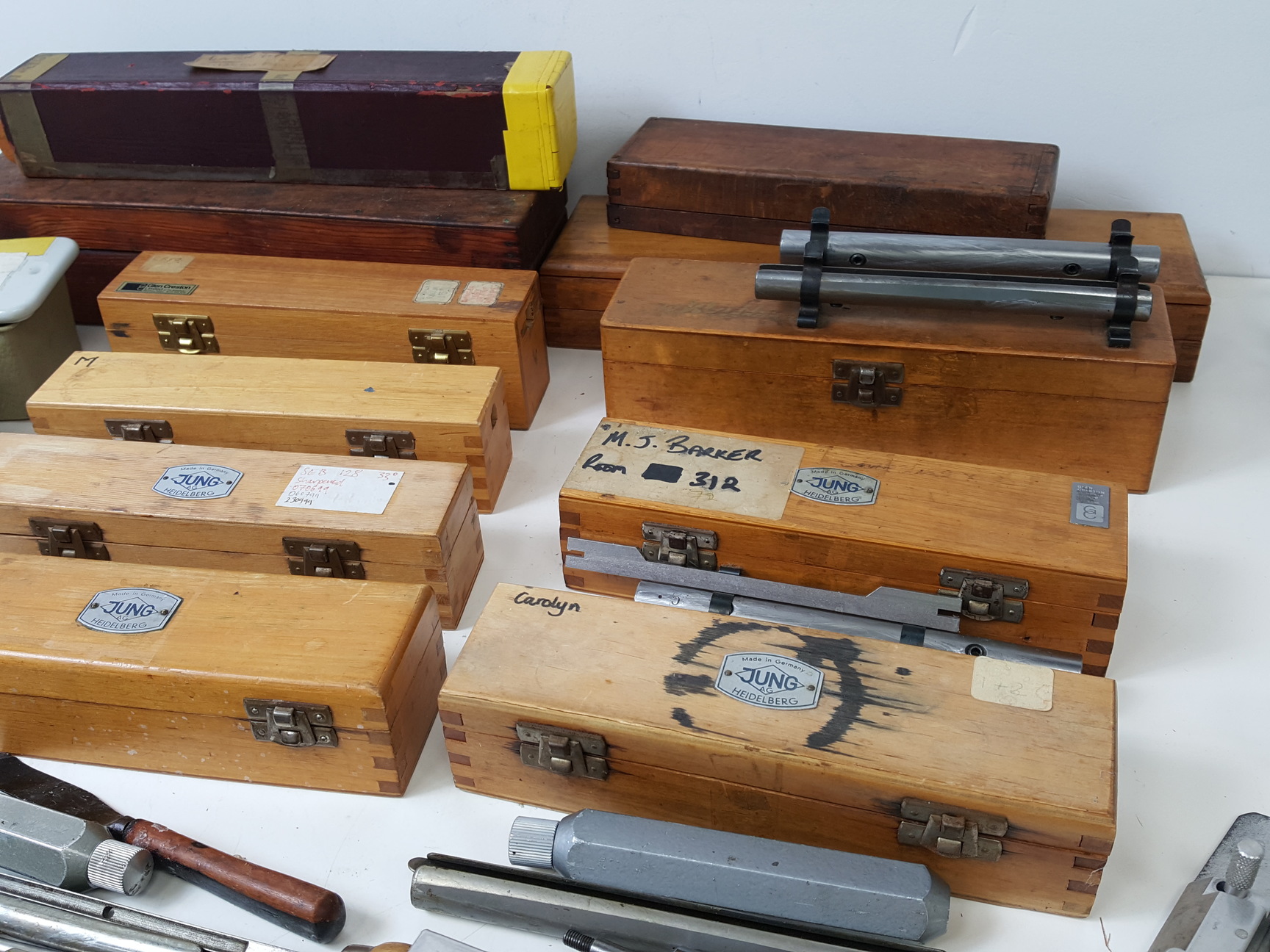 Image of Large Lot of Microtome Blades and Tools - Leitz, Jung Heidelberg Lab