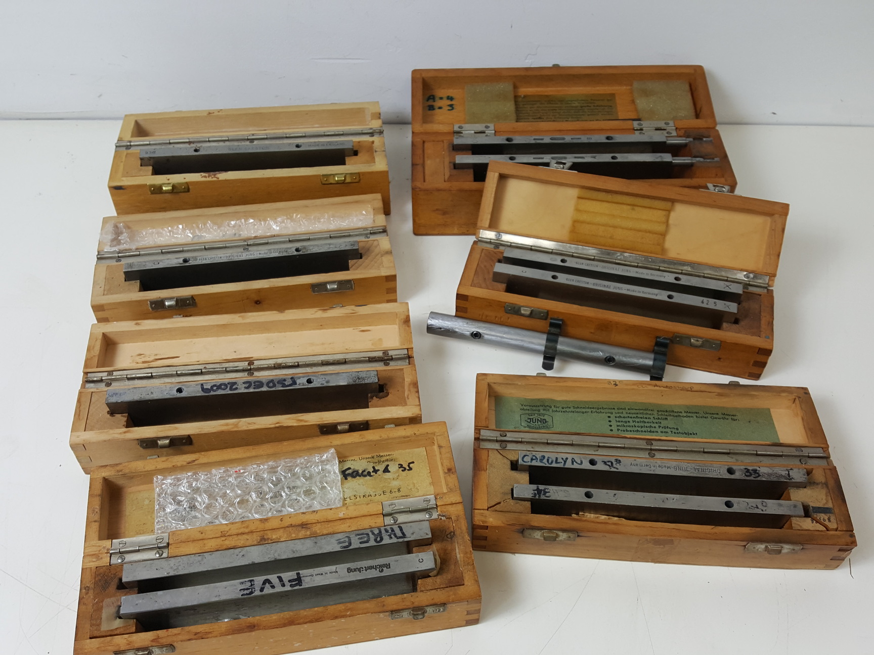 Image of Large Lot of Microtome Blades and Tools - Leitz, Jung Heidelberg Lab