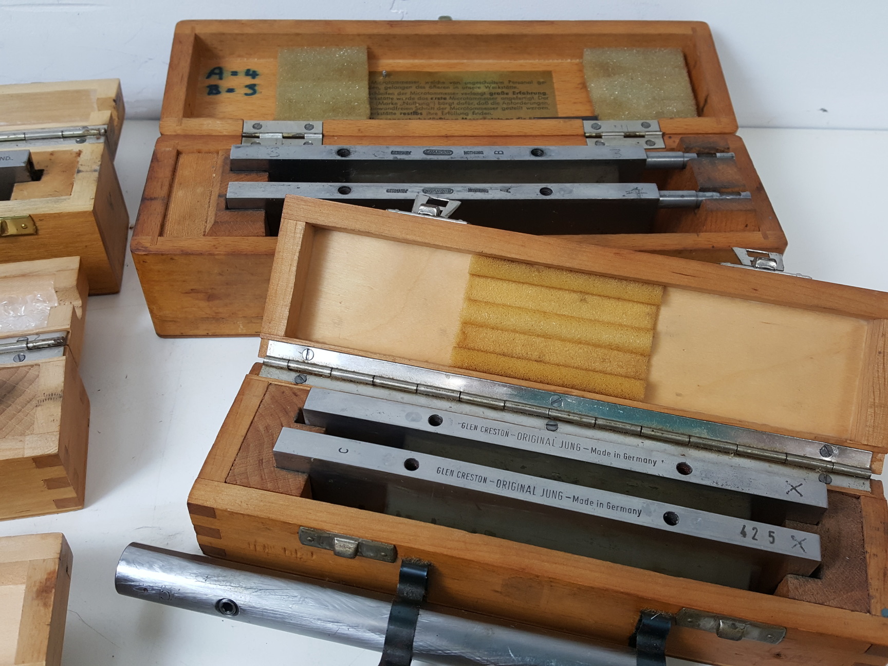 Image of Large Lot of Microtome Blades and Tools - Leitz, Jung Heidelberg Lab