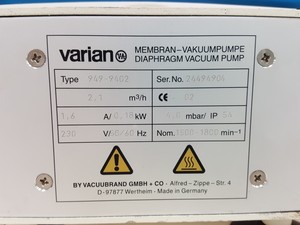 Thumbnail image of Varian Membrane Diaphragm Vacuum Pump 949-9402 Lab