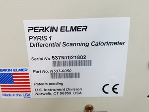 Thumbnail image of Perkin Elmer Pyris 1 Differential Scanning Calorimeter System with Software Lab