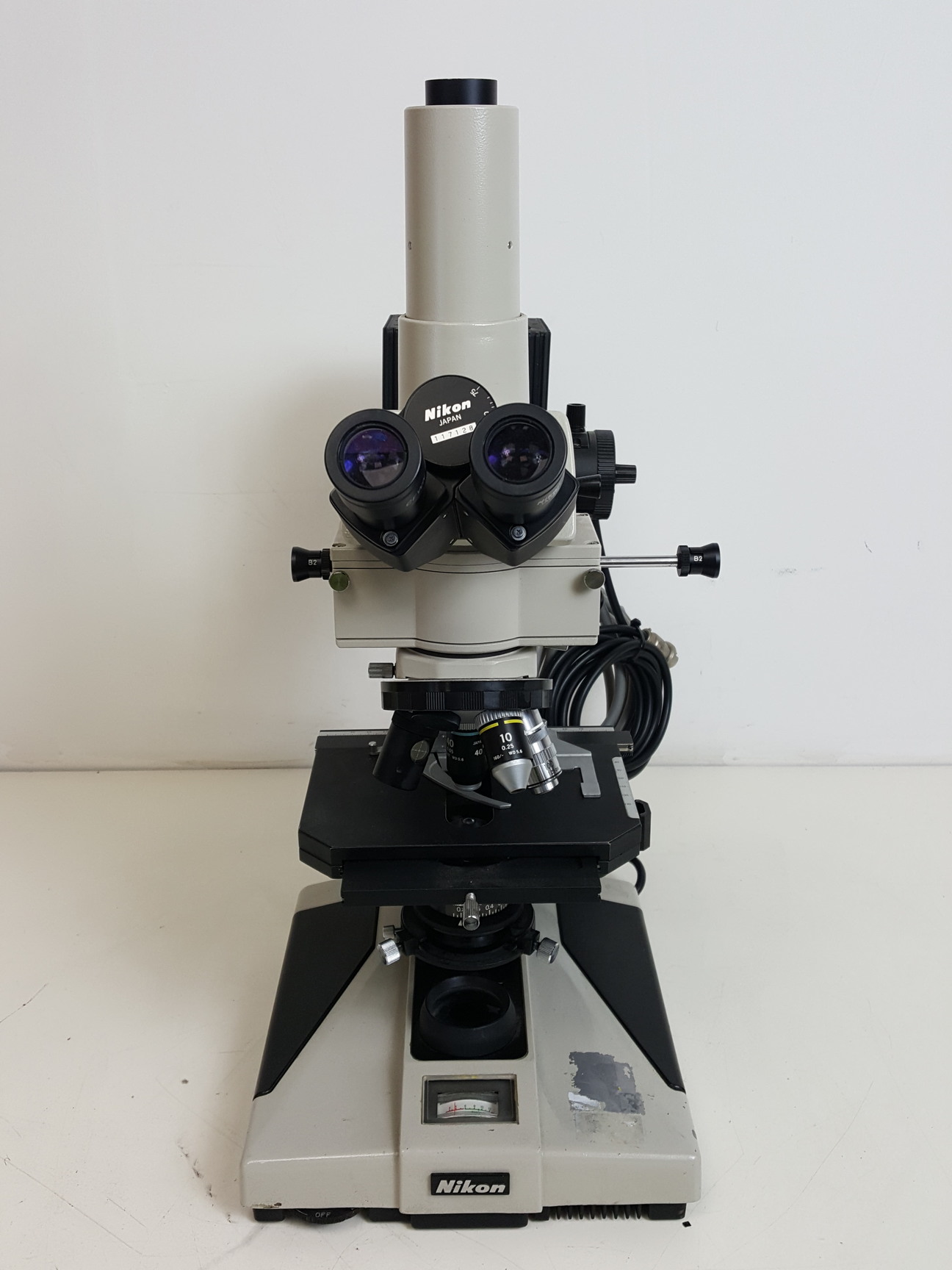 Image of Nikon Optiphot Trinocular Microscope with 3 x Objectives - 100 1.25 , 40 0.65 