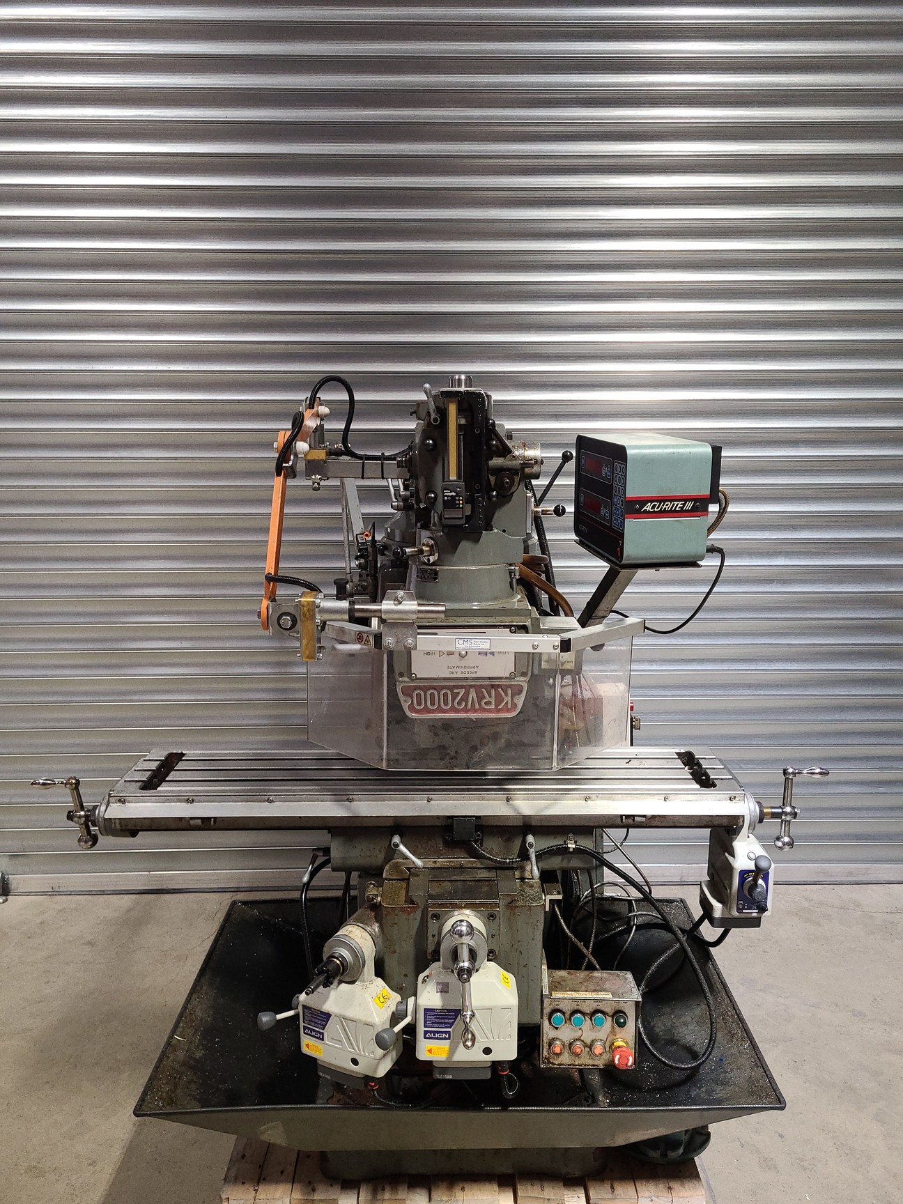 Image of King Rich KR-V2000 Vertical Milling Machine Engineering Workshop + Work Clamps