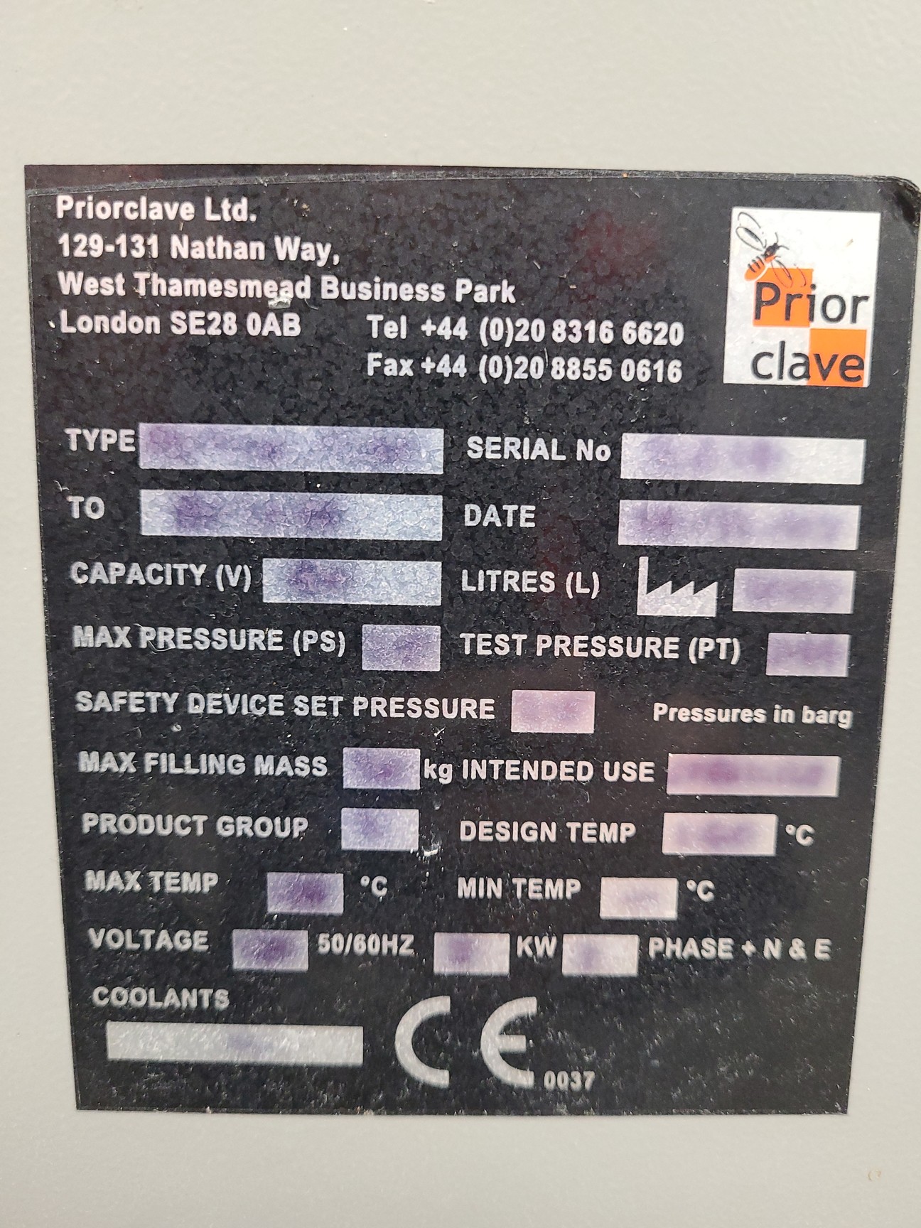 Image of Priorclave B40-Base Tactrol 2 Benchtop Autoclave Lab
