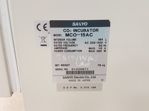 Thumbnail image of Sanyo CO2 Incubator  Model - MCO-15AC Lab